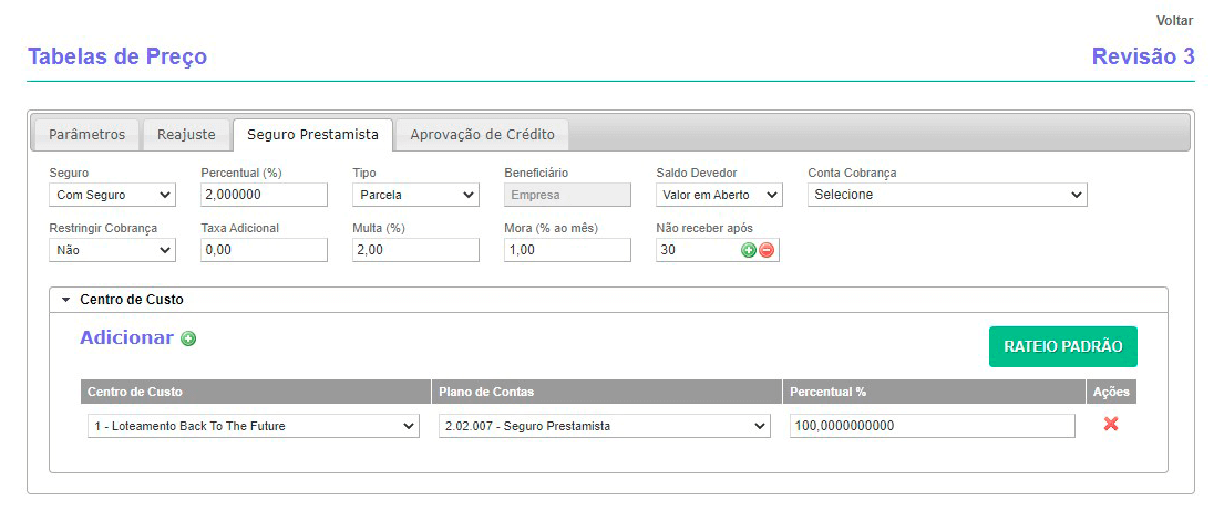 Tela: Seguro Prestamista Tela: Seguro Prestamista