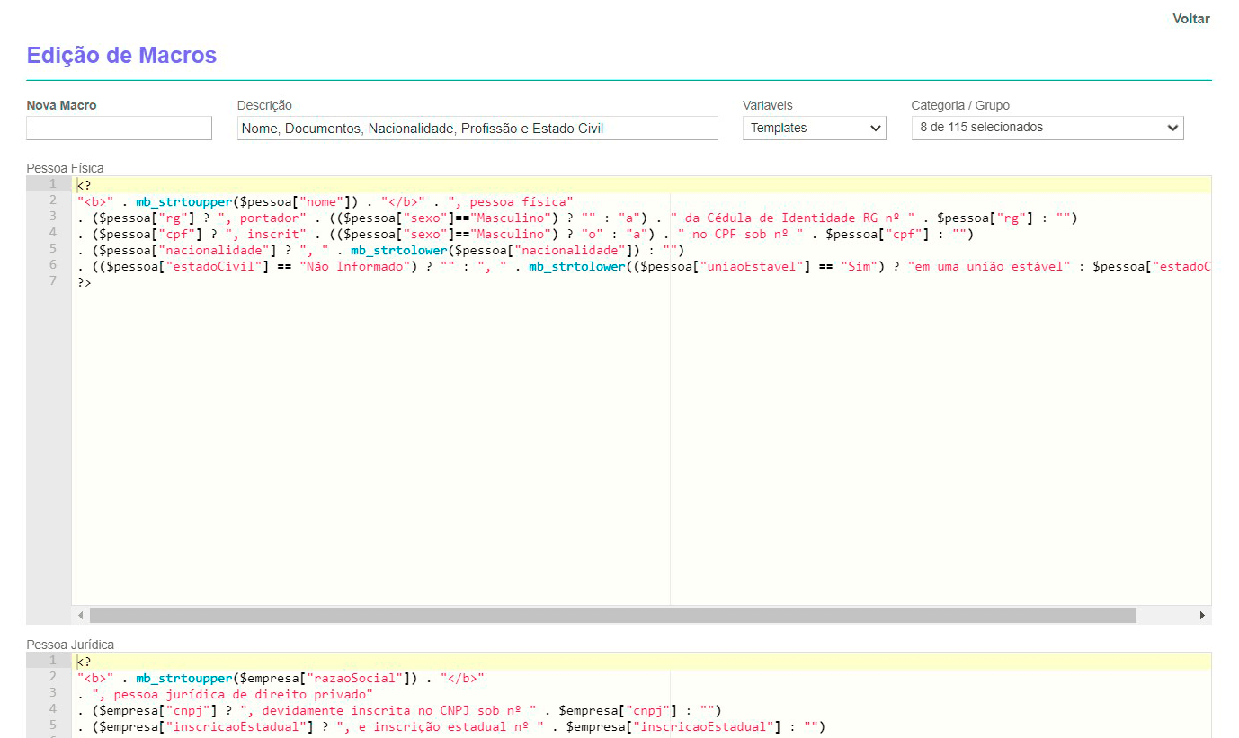 Tela: Modelos de documentos Tela: Modelos de documentos